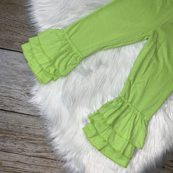 Knit Cotton Truffle Pants - Lime