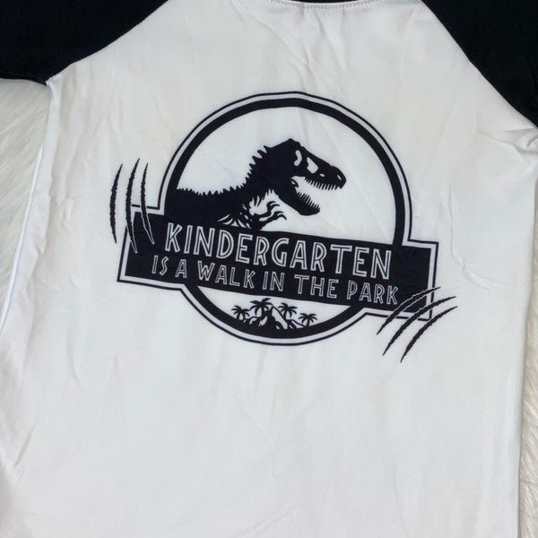 Back to School Raglan - Black Kindergarten is a Walk in the Park