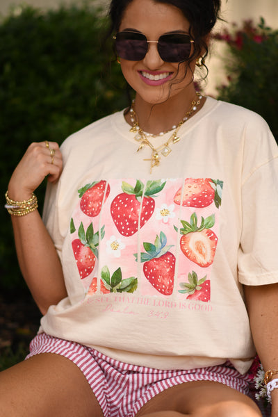 Taste And See The Lord Is Good Strawberry Tee