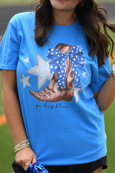 Go Big Blue Boots Tee