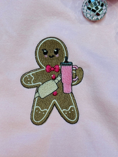 Embroidered Gingerbread man sweatshirt