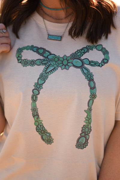 Turquoise Jewelry Bow tee
