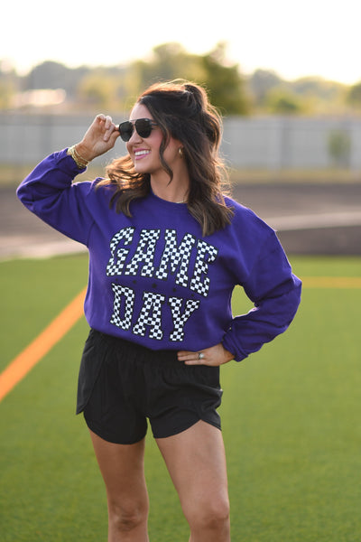 Purple Game Day sweatshirt