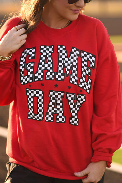 RTS Red Checkered Game Day Sweatshirt