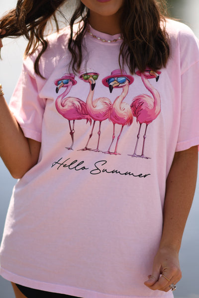 Hello Summer Flamingo Tee