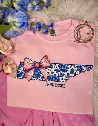 Tennessee Floral State Bow Tee