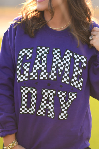 Purple Game Day sweatshirt