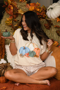 Watercolor Pumpkins & Leaves Tee