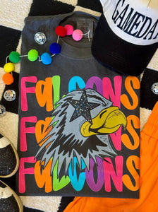 Falcons Neon Mascot Tee