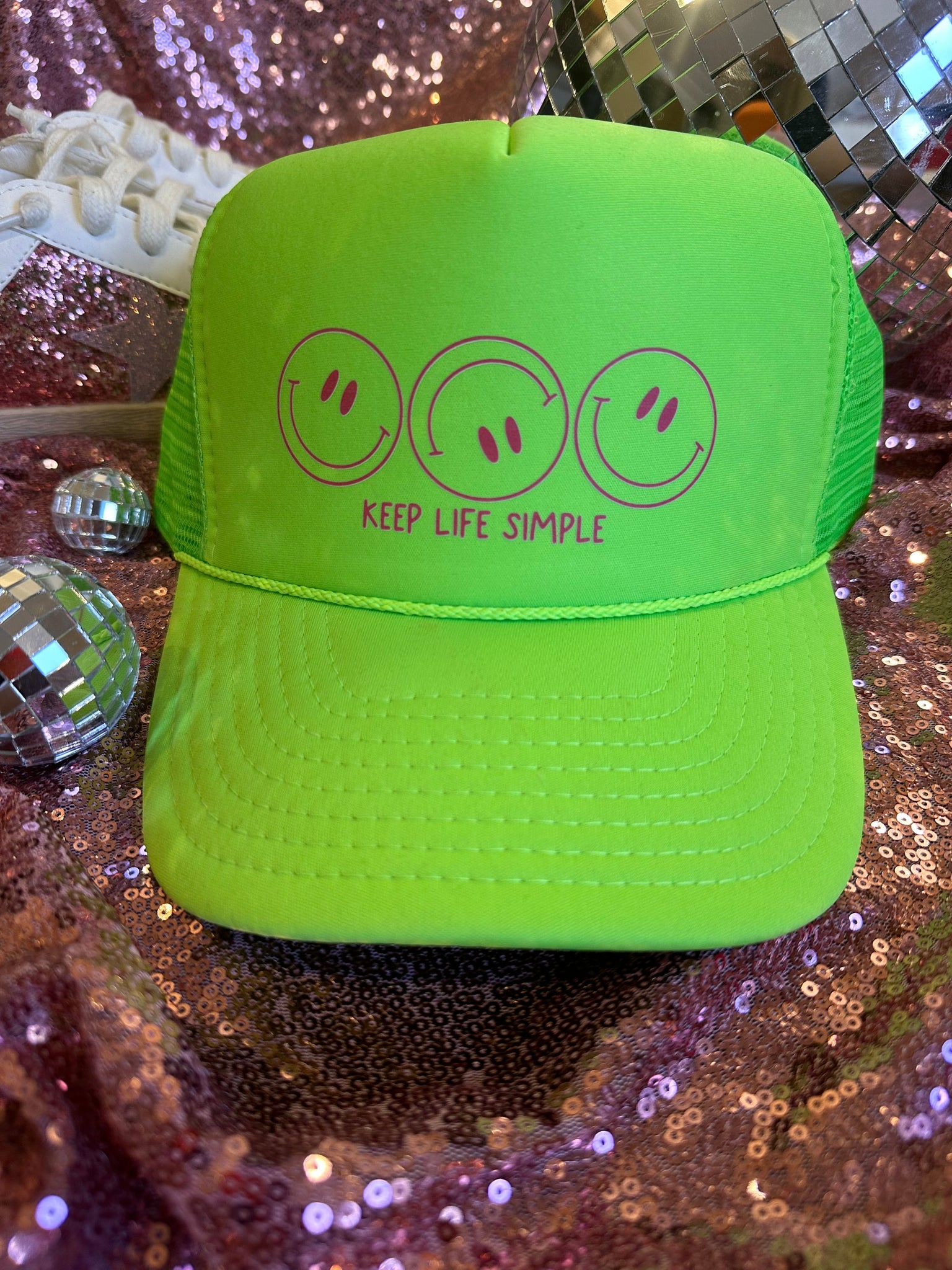 Keep Life Simple Smiley Trucker Hat