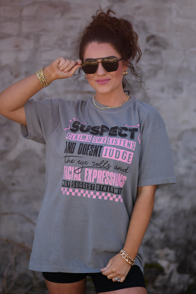 Suspect Claims She Listens Tee