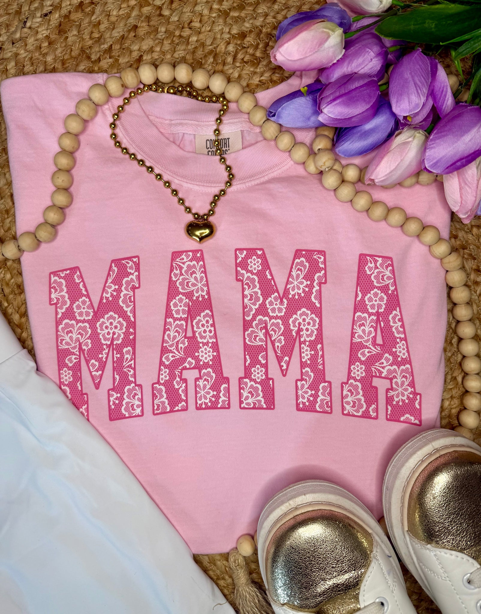 Pink Floral Mama Tee