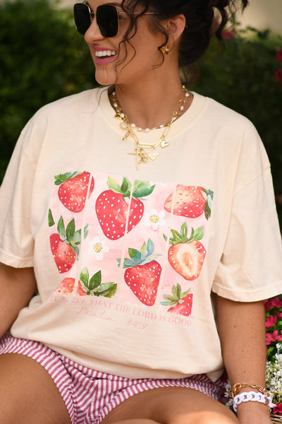Taste And See The Lord Is Good Strawberry Tee