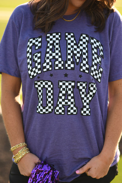 RTS Purple Checkered Game Day Tee