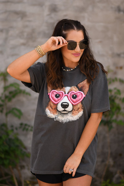 Corgi Faux Embrodery Tee