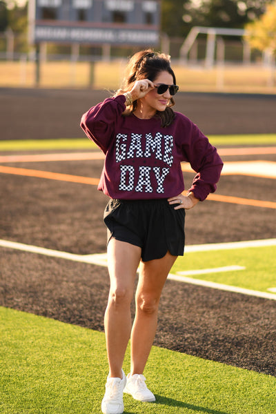 RTS Maroon Checkered Game Day Sweatshirt