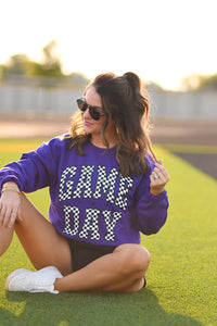 Purple Game Day sweatshirt