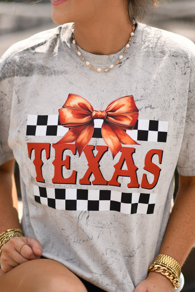 Texas Checkered Bow Tee