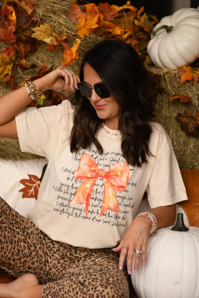 THANKSGIVING BIBLE VERSE BOW TEE