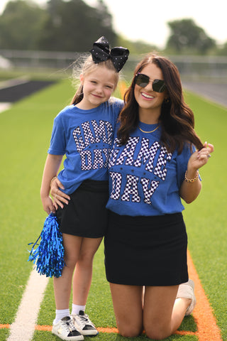 RTS Blue Checkered Game Day Tee