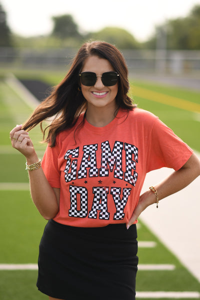 RTS Charcoal Checkered Game Day Tee