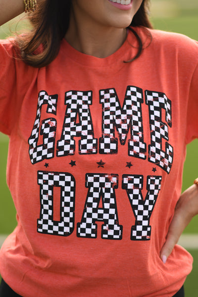 RTS Charcoal Checkered Game Day Tee