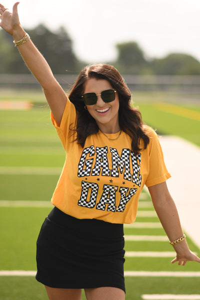 RTS Blue Checkered Game Day Tee