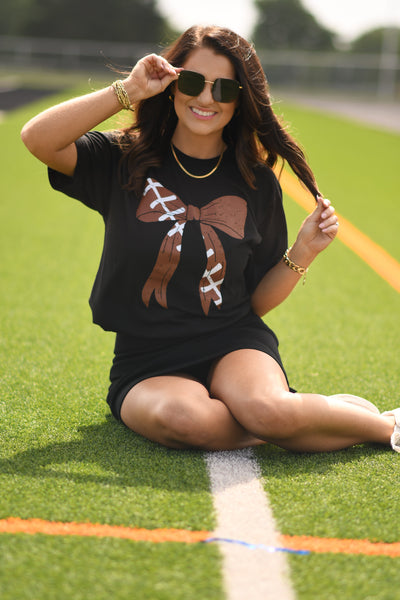RTS Football Bow Tee