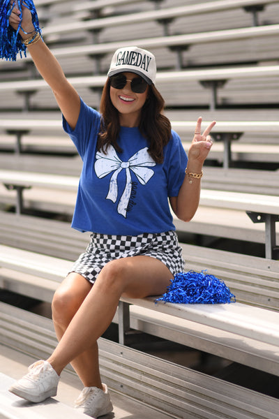 RTS Blue Game Day Bow Tee