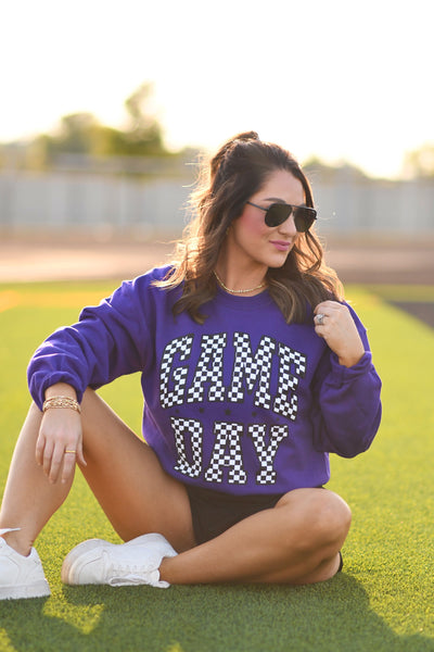 Purple Game Day sweatshirt