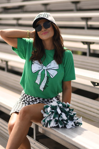 RTS Green Game Day Bow Tee