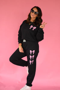Black & Pink Jogger Set
