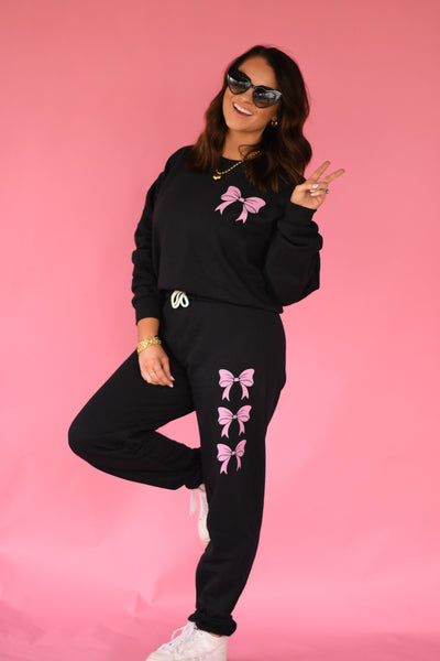 Black & Pink Jogger Set