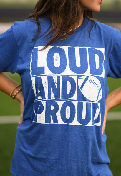 Loud and Proud football tee