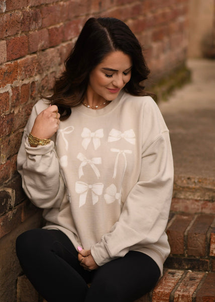 Creamy Bows Sweatshirt