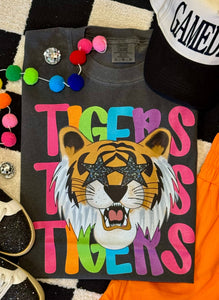 Tigers Neon Mascot Tee