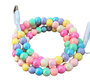 Rainbow Gold Plated Beaded Cell Phone Charger