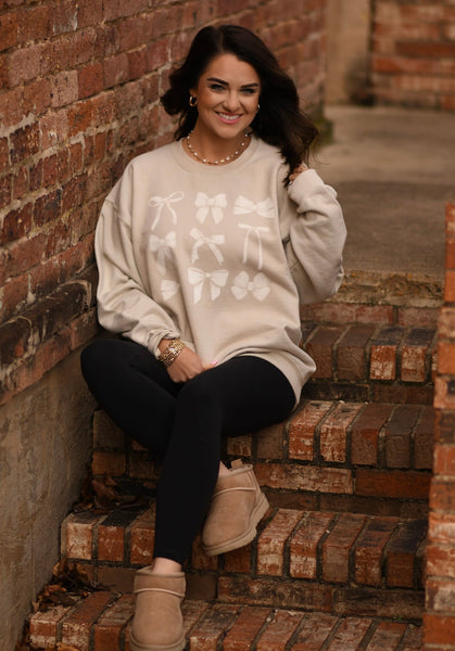 Creamy Bows Sweatshirt