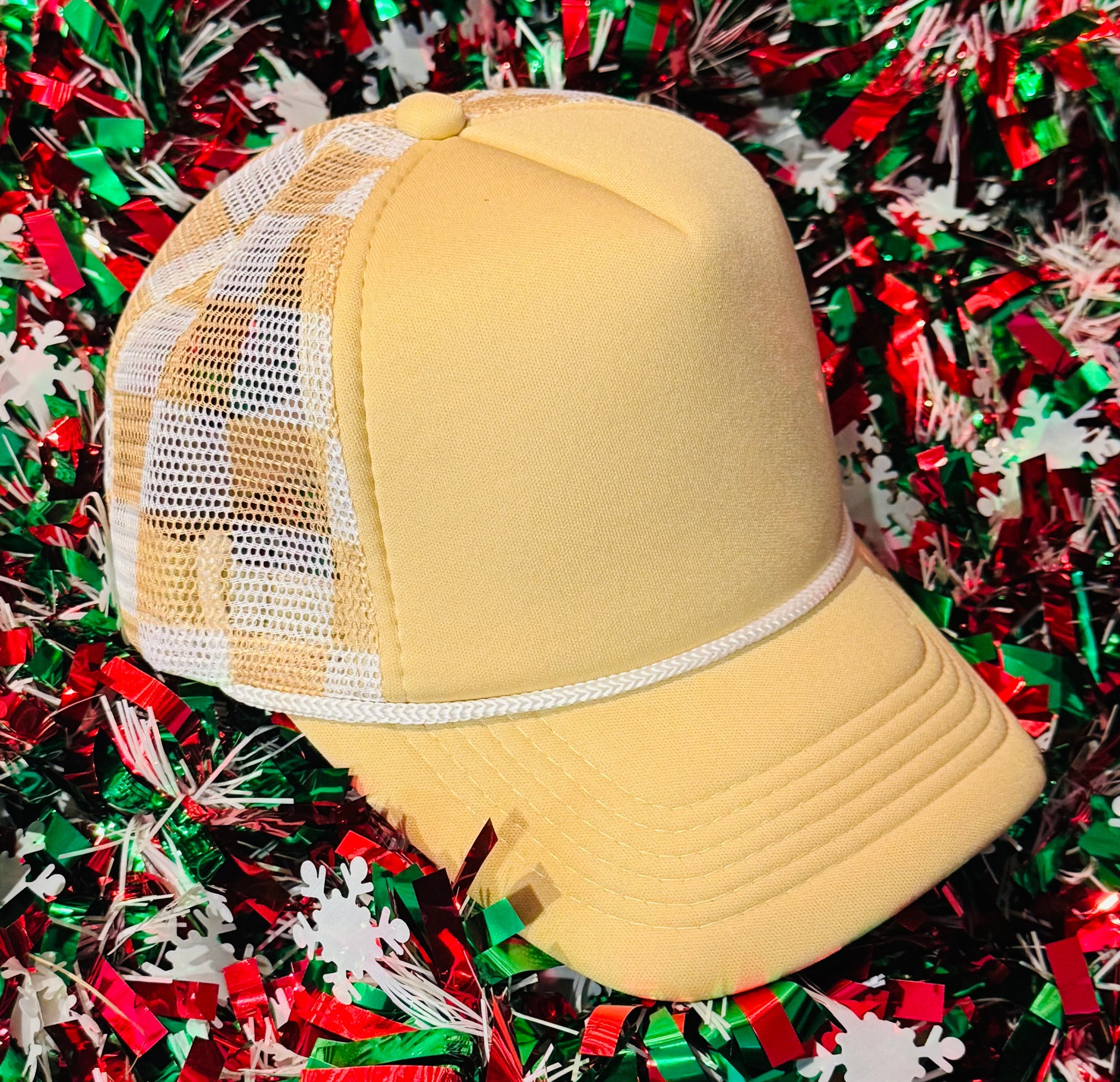 Tan Checkered Trucker Hat