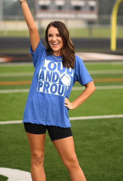 Loud and Proud football tee