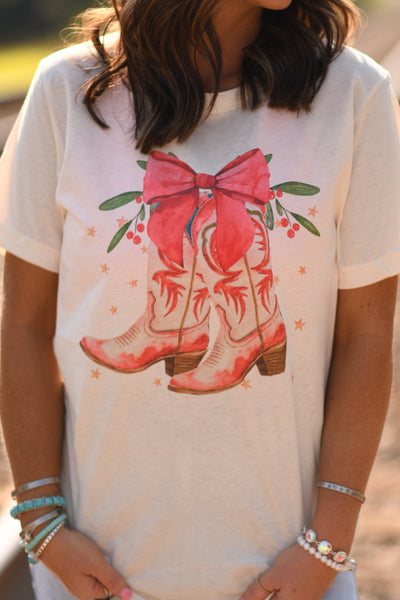 Christmas Cowgirl Boots tee