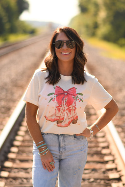 Christmas Cowgirl Boots tee