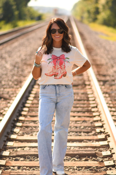 Christmas Cowgirl Boots tee