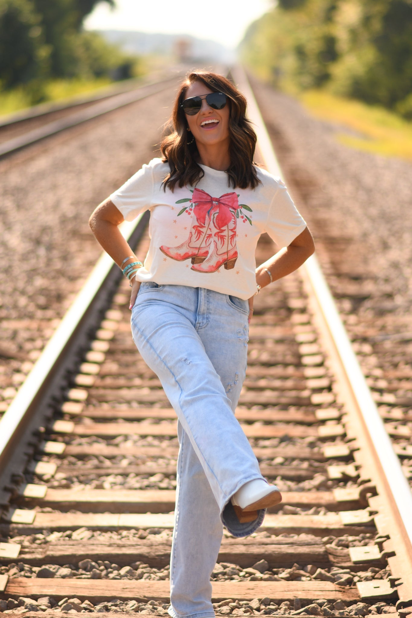 Christmas Cowgirl Boots tee