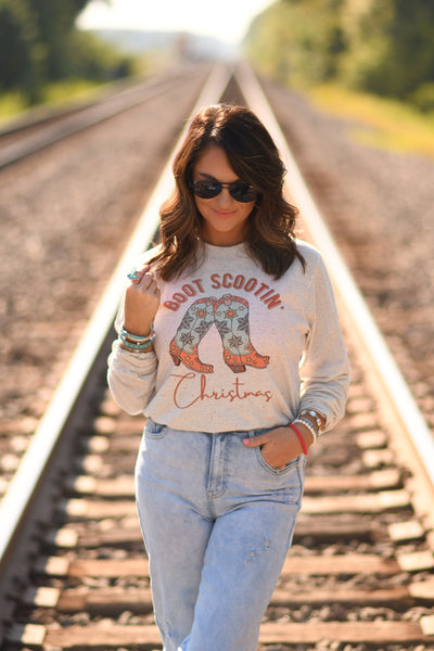 Boot Scootin' Christmas long sleeve tee