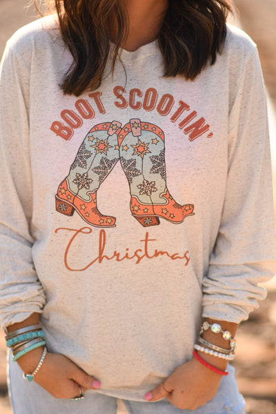 Boot Scootin' Christmas long sleeve tee