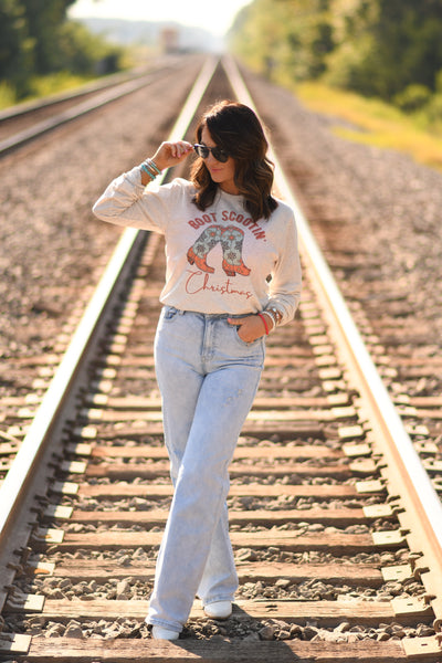 Boot Scootin' Christmas long sleeve tee