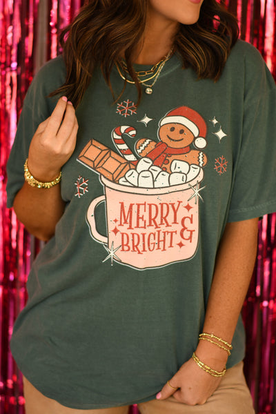 Merry & Bright Hot cocoa t-shirt