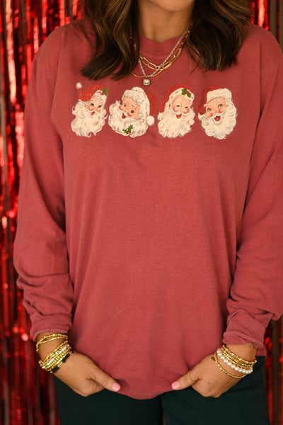 Four Santas long sleeve tee