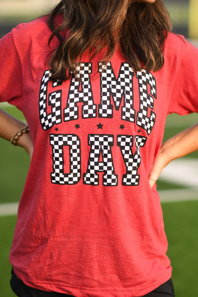 RTS Red Checkered Game Day Tee